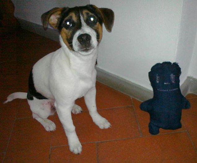 Con 'l'omino di jeans' cucito da nonna