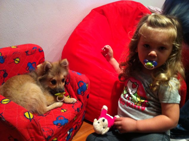 Con la mia Rebecca e il suo ciuccio!