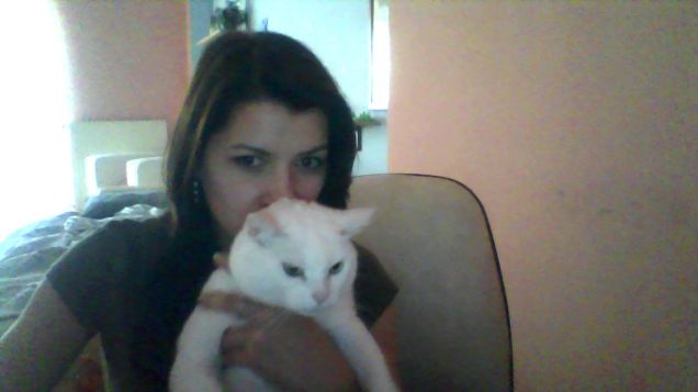 io con la mia  gattina SISSY 