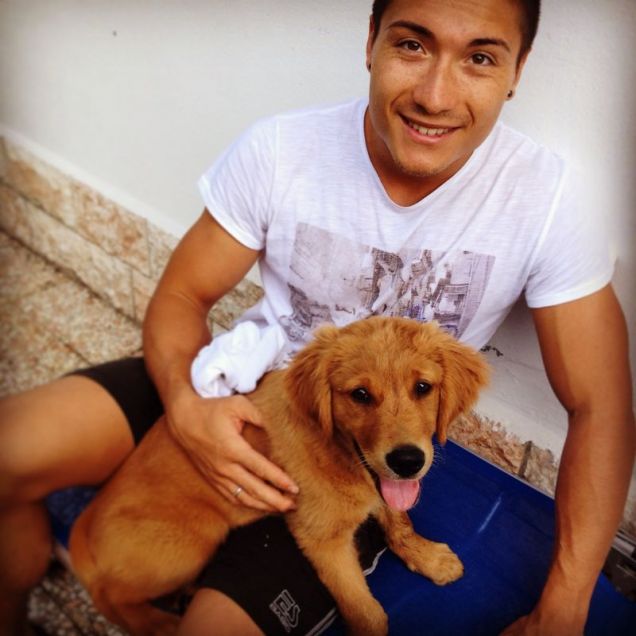 giocando in giardino