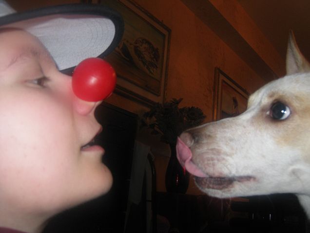 Allora mi piace questa pallina sul naso!