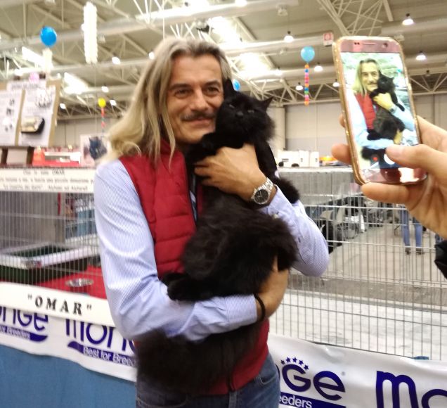 Omar con il Maestro Demo Morselli al Supercat Show