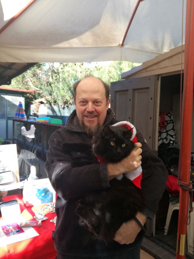 Io e Babbo Omar Natale alla 'casetta dei gatti'